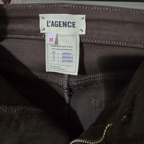 L'AGENCE Chocolate Leather Trousers - Picture 5 of 7